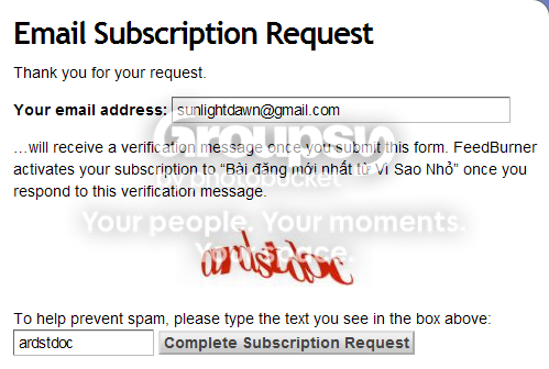 Cách đăng kí nhận Bài đăng mới qua e-mail