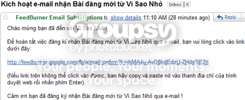 Cách đăng kí nhận Bài đăng mới qua e-mail