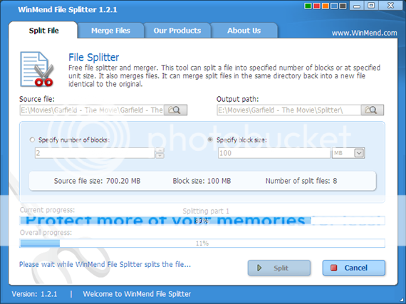 Winmend File Splitter: Cắt và nối file nhanh hơn