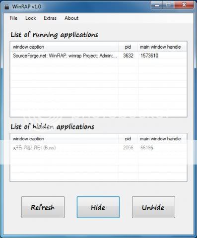 Ẩn các ứng dụng và các chương trình trong Windows với WinRAP
