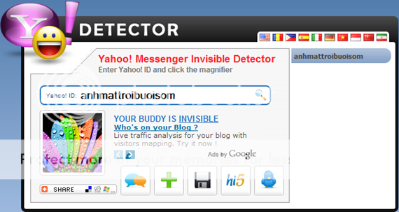 Kiểm tra trạng thái và lấy avatar của nick Yahoo! Messenger