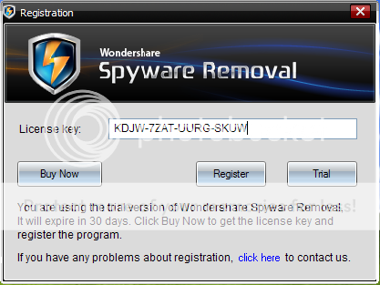 Bản quyền Wondershare Spyware Removal miễn phí 6 tháng